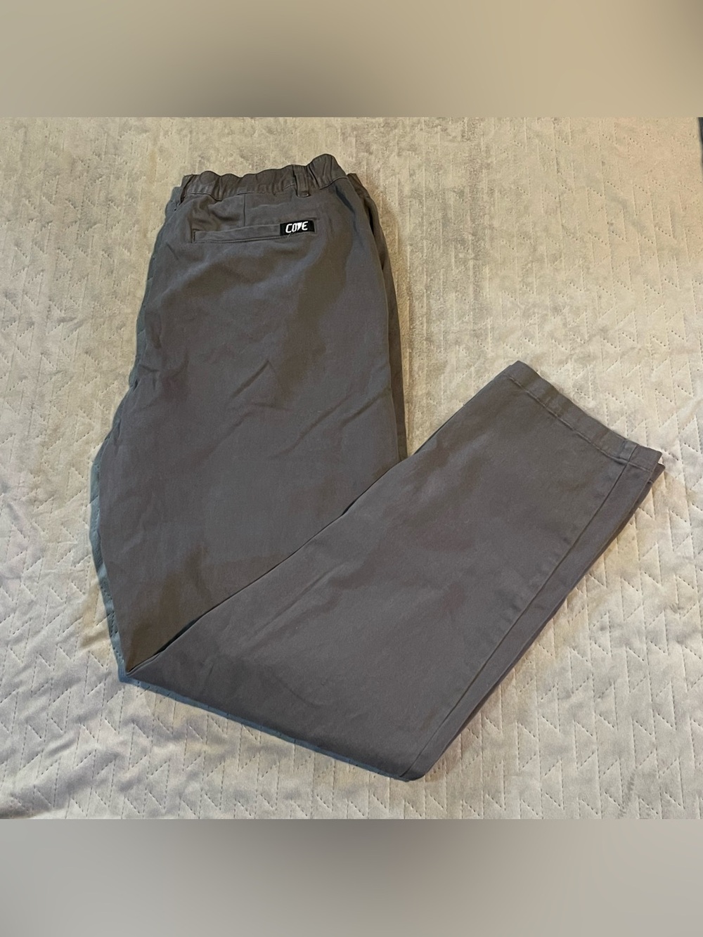 COVE elastic waist pants mens 36x32 pre-owned condition gray